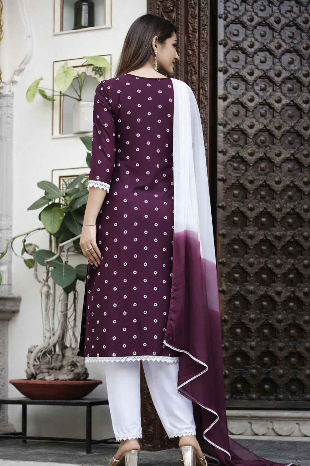 RAYON NECK EMROIDERY 3 PC SUIT FOR WOMAN FASHION