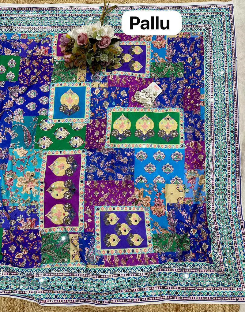 Luxury Designer Embroidered Silk Saree with Heavy Work Blouse – Wedding & Party Wear Saree for Women